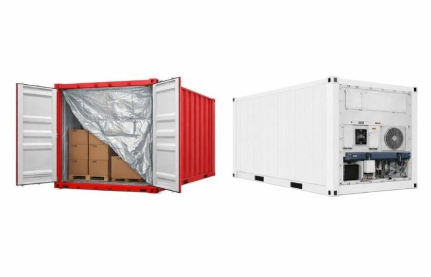 Thermal liner compared with reefer container
